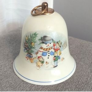 Vintage Konitz Musical Christmas Bell Plays White Christmas Porcelain Germany
